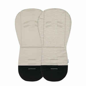 Salteluta pentru carucior, Petite&Mars, Foamy, Din spuma cu memorie, 86 x 42 cm, Reversibila, Universala, Design balenute, Bej