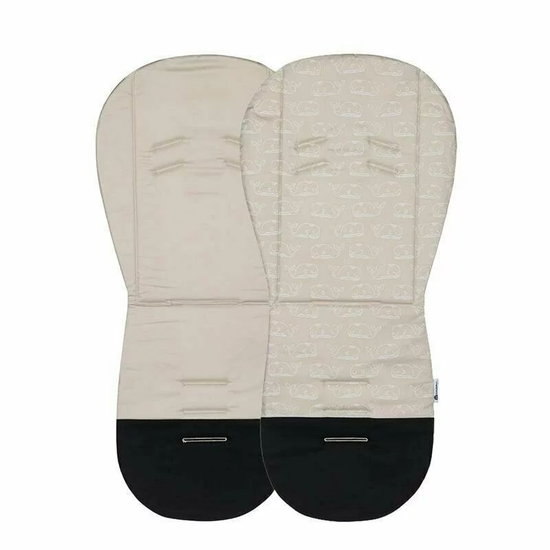 Salteluta pentru carucior, Petite&Mars, Foamy, Din spuma cu memorie, 86 x 42 cm, Reversibila, Universala, Design balenute, Bej