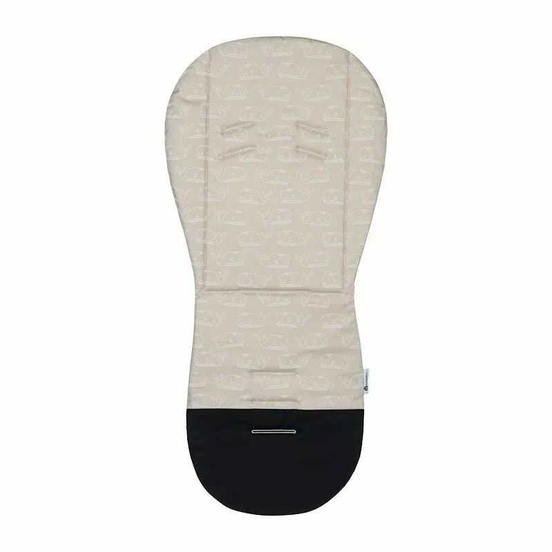 Salteluta pentru carucior, Petite&Mars, Foamy, Din spuma cu memorie, 86 x 42 cm, Reversibila, Universala, Design balenute, Bej