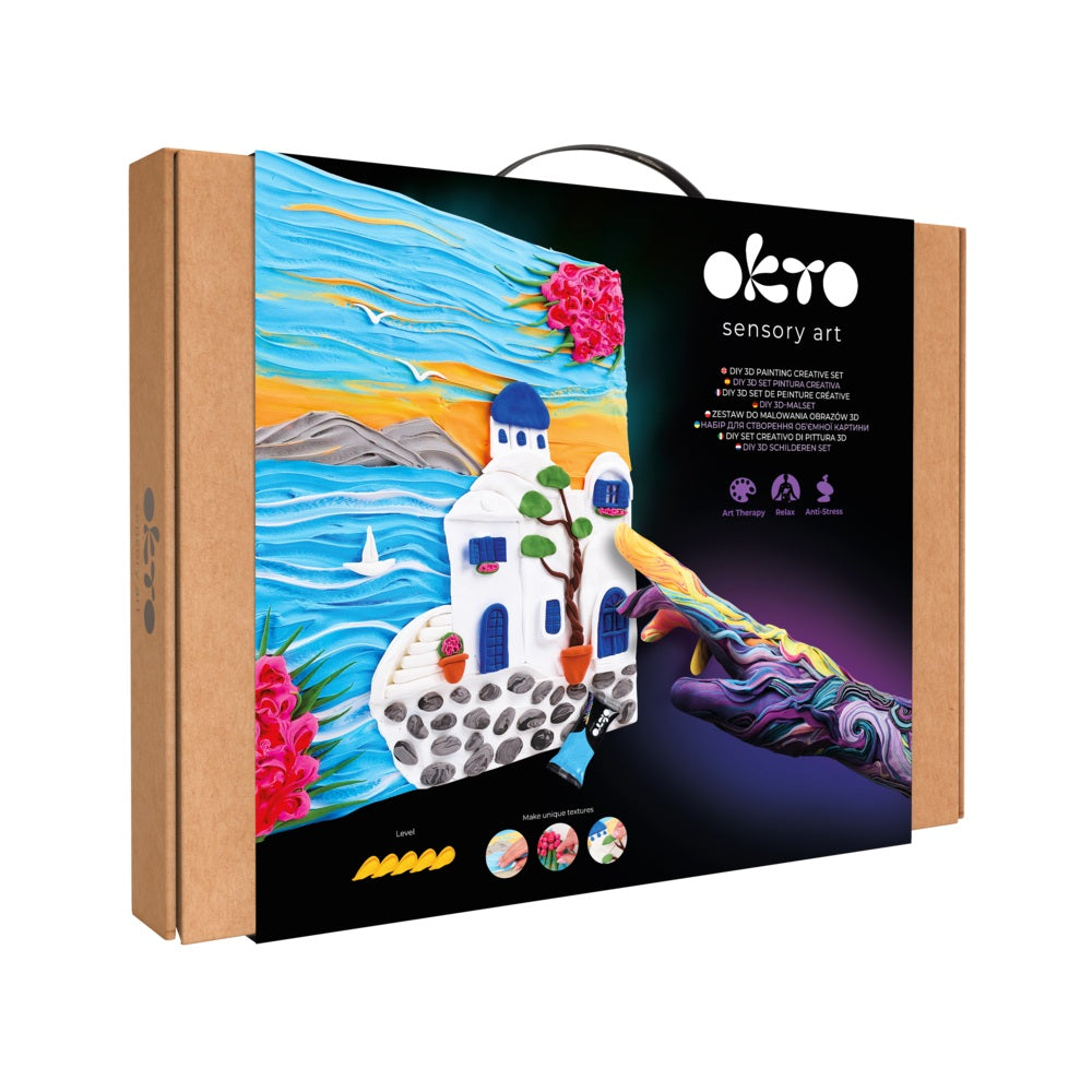 Set pictura 3D cu argila usoara, 30*40cm - Santorini