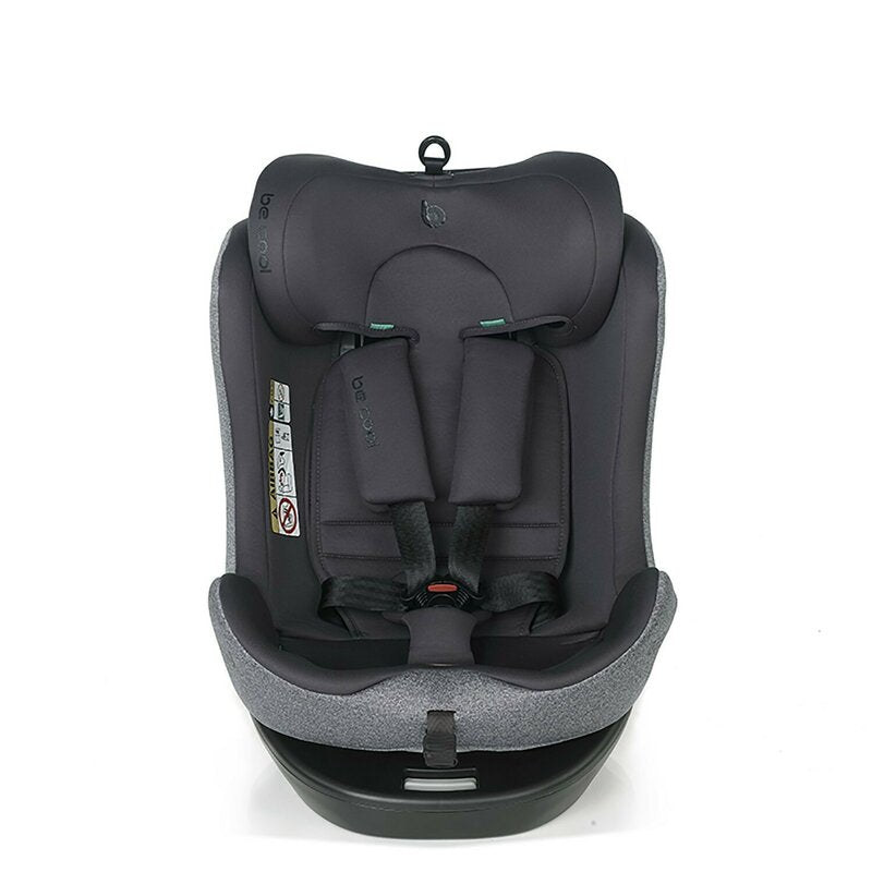 Scaun auto, Be Cool, Easy I-Size, Rotire 360 grade, 40 - 150 cm, 0 - 36 kg, Cu Isofix si Centura Top Tether, Conform cu standardul european de securitate ECE R129, Antracita