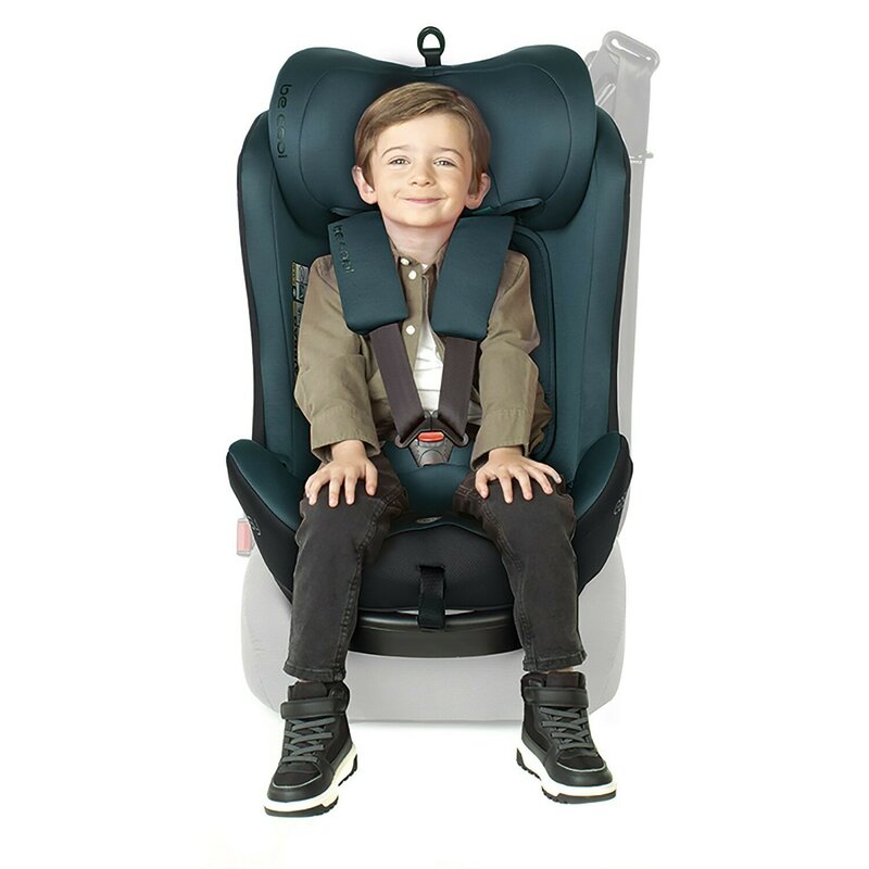 Scaun auto, Be Cool, Easy I-Size, Rotire 360 grade, 40 - 150 cm, 0 - 36 kg, Cu Isofix si Centura Top Tether, Conform cu standardul european de securitate ECE R129, Antracita