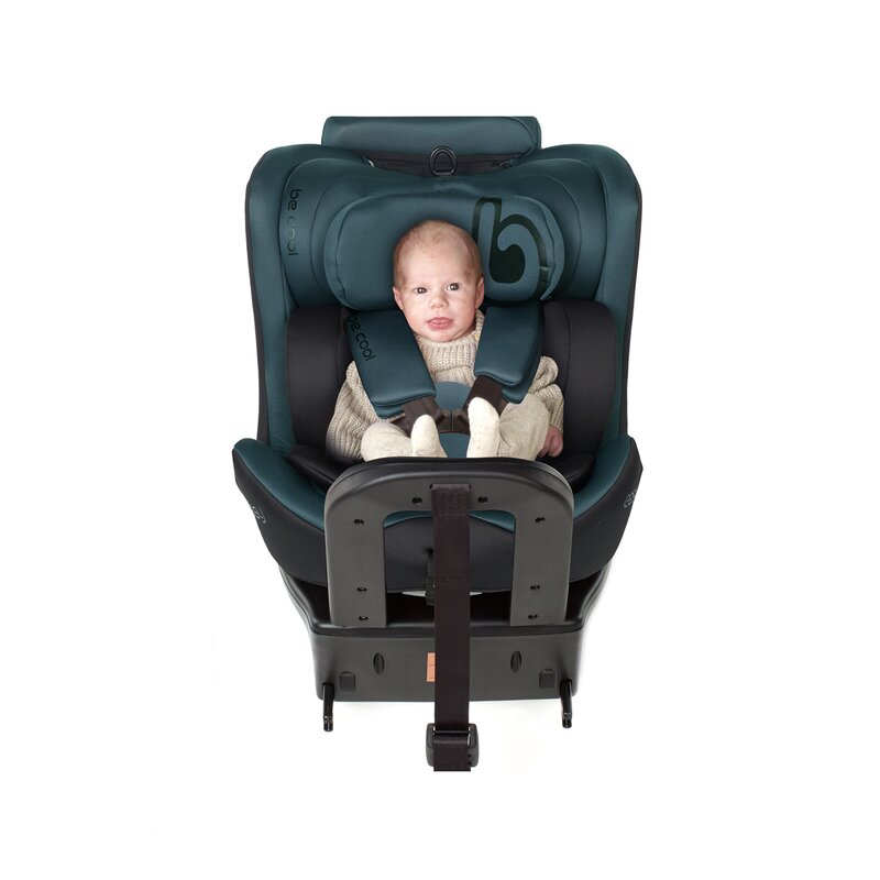 Scaun auto, Be Cool, Easy I-Size, Rotire 360 grade, 40 - 150 cm, 0 - 36 kg, Cu Isofix si Centura Top Tether, Conform cu standardul european de securitate ECE R129, Be Grass