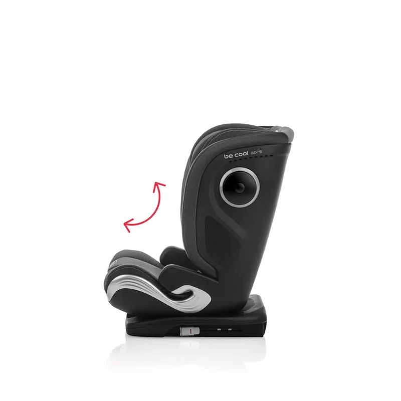 Scaun auto, Be Cool, Mars, I-Size, 100-150 cm, 4-12 ani, Cu isofix, Protectie superioara in caz de impact lateral - SPS, Cu tetiera reglabila, Conform cu standardul european de securitate ECE R129, Iron