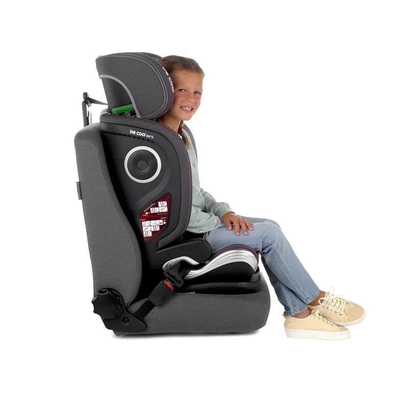 Scaun auto, Be Cool, Mars, I-Size, 100-150 cm, 4-12 ani, Cu isofix, Protectie superioara in caz de impact lateral - SPS, Cu tetiera reglabila, Conform cu standardul european de securitate ECE R129, Iron
