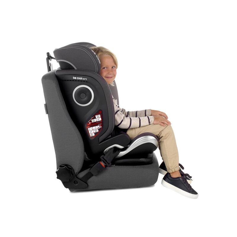 Scaun auto, Be Cool, Mars, I-Size, 100-150 cm, 4-12 ani, Cu isofix, Protectie superioara in caz de impact lateral - SPS, Cu tetiera reglabila, Conform cu standardul european de securitate ECE R129, Be Grass