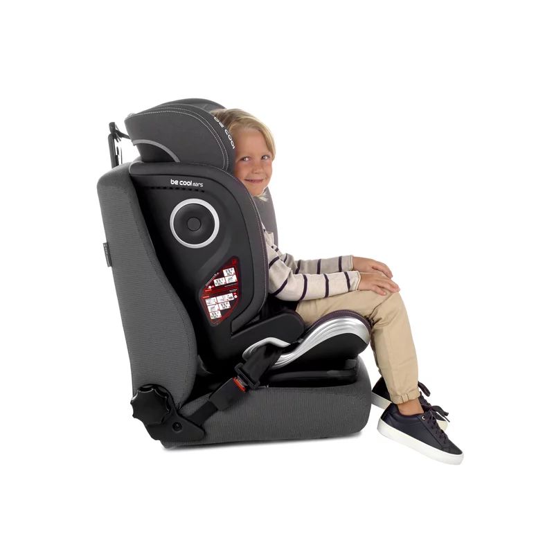 Scaun auto, Be Cool, Mars, I-Size, 100-150 cm, 4-12 ani, Cu isofix, Protectie superioara in caz de impact lateral - SPS, Cu tetiera reglabila, Conform cu standardul european de securitate ECE R129, Iron