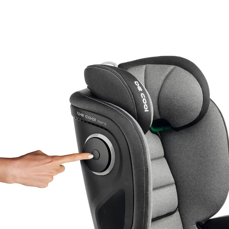 Scaun auto, Be Cool, Mars, I-Size, 100-150 cm, 4-12 ani, Cu isofix, Protectie superioara in caz de impact lateral - SPS, Cu tetiera reglabila, Conform cu standardul european de securitate ECE R129, Iron