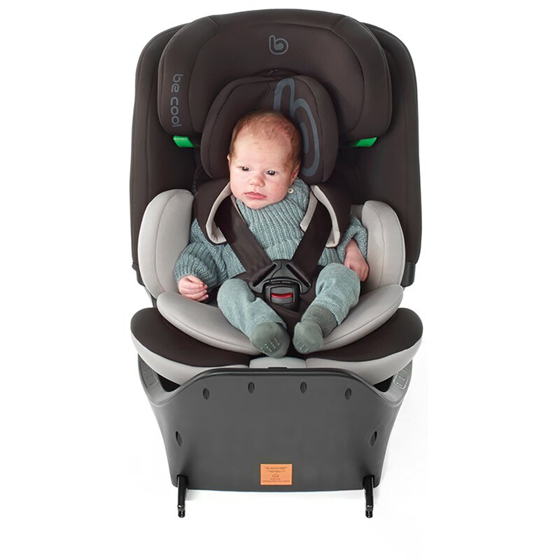 Scaun auto, Be Cool, Wagon I-Size, Rotire 360 grade, 40 - 150 cm, 0 - 36 kg, Cu Isofix si picior stabilizator, Cu protectie laterala de siguranta, Conform cu standardul european de securitate ECE R129, Petrol - gogobaby.ro