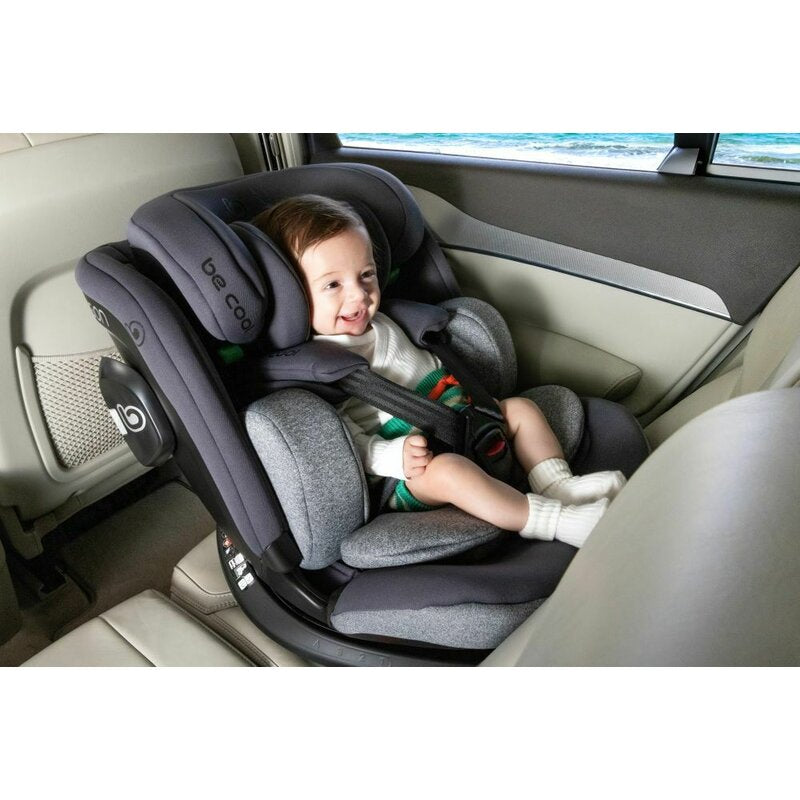 Scaun auto, Be Cool, Wagon I-Size, Rotire 360 grade, 40 - 150 cm, 0 - 36 kg, Cu Isofix si picior stabilizator, Cu protectie laterala de siguranta, Conform cu standardul european de securitate ECE R129, Petrol - gogobaby.ro