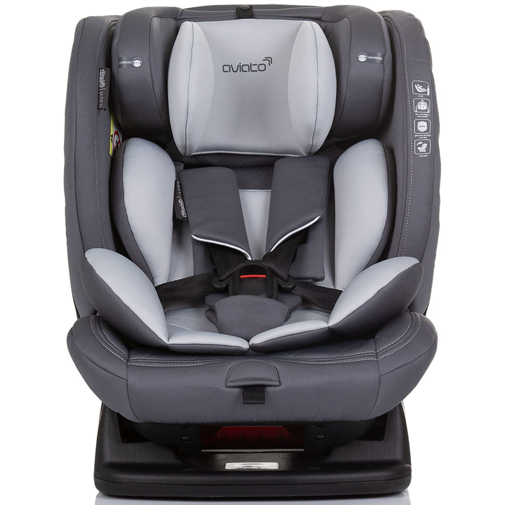 Scaun auto Chipolino Aviato I-Size 40-150 cm ash grey - gogobaby.ro