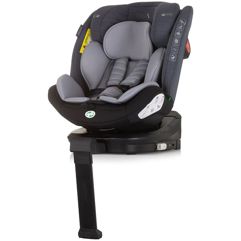 Scaun auto Chipolino Tourino I-Size 40-150 cm grey mix cu sistem Isofix - gogobaby.ro