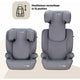 Scaun auto, FreeON, Vega, I-Size, Grupa 2/3, 100-150 cm, 4-12 ani, Cu husa detasabila, Cu cotiere, Cu tetiera reglabila 14 pozitii, Conform cu standardul european de securitate ECE R129, Gri