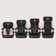 Scaun auto i-Size, Lionelo, Billy , 76 - 150 cm, 1/2/3, Isofix + top tether, Tetiera reglabila in 10 pozitii, Insertie ergonomica, Tapiterie lavabila, Testat la impact, Baza lata, Conform cu R129, Roz