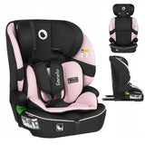Scaun auto i-Size, Lionelo, Billy , 76 - 150 cm, 1/2/3, Isofix + top tether, Tetiera reglabila in 10 pozitii, Insertie ergonomica, Tapiterie lavabila, Testat la impact, Baza lata, Conform cu R129, Roz