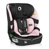 Scaun auto i-Size, Lionelo, Billy , 76 - 150 cm, 1/2/3, Isofix + top tether, Tetiera reglabila in 10 pozitii, Insertie ergonomica, Tapiterie lavabila, Testat la impact, Baza lata, Conform cu R129, Roz