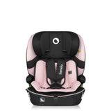 Scaun auto i-Size, Lionelo, Billy , 76 - 150 cm, 1/2/3, Isofix + top tether, Tetiera reglabila in 10 pozitii, Insertie ergonomica, Tapiterie lavabila, Testat la impact, Baza lata, Conform cu R129, Roz
