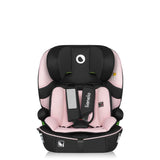 Scaun auto i-Size, Lionelo, Billy , 76 - 150 cm, 1/2/3, Isofix + top tether, Tetiera reglabila in 10 pozitii, Insertie ergonomica, Tapiterie lavabila, Testat la impact, Baza lata, Conform cu R129, Roz