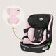 Scaun auto i-Size, Lionelo, Billy , 76 - 150 cm, 1/2/3, Isofix + top tether, Tetiera reglabila in 10 pozitii, Insertie ergonomica, Tapiterie lavabila, Testat la impact, Baza lata, Conform cu R129, Roz