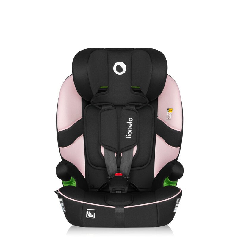 Scaun auto i-Size, Lionelo, Billy , 76 - 150 cm, 1/2/3, Isofix + top tether, Tetiera reglabila in 10 pozitii, Insertie ergonomica, Tapiterie lavabila, Testat la impact, Baza lata, Conform cu R129, Roz