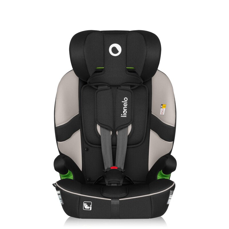 Scaun auto i-Size, Lionelo, Billy , 76 - 150 cm, 1/2/3, Isofix + top tether, Tetiera reglabila in 10 pozitii, Insertie ergonomica, Tapiterie lavabila, Testat la impact, Baza lata, Conform cu R129, Bej