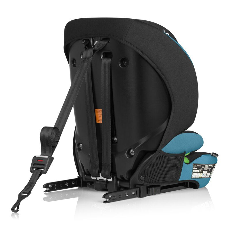 Scaun auto i-Size, Lionelo, Levi Fix, 76 - 150 cm, 1/2/3, ISOFIX + Top Tether, Tetiera reglabila in 10 pozitii, Insertie ergonomica Dri-Seat, Tapiterie lavabila, Testat la impact, Baza lata, Cotiere practice, Conform cu R129, Albastru