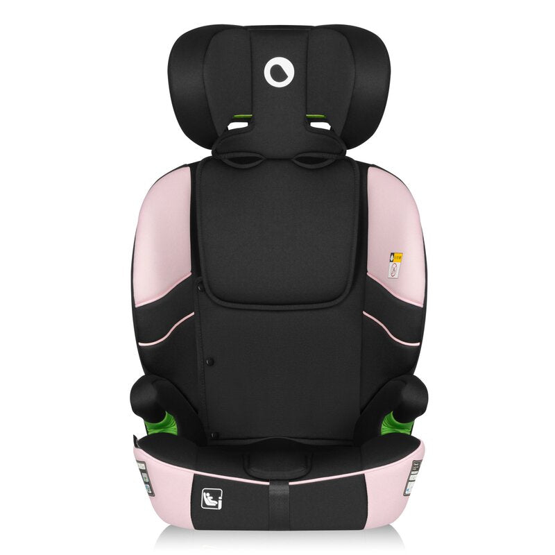 Scaun auto i-Size, Lionelo, Levi Fix, 76 - 150 cm, 1/2/3, ISOFIX + Top Tether, Tetiera reglabila in 10 pozitii, Insertie ergonomica Dri-Seat, Tapiterie lavabila, Testat la impact, Baza lata, Cotiere practice, Conform cu R129, Roz