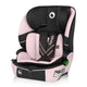Scaun auto i-Size, Lionelo, Levi Fix, 76 - 150 cm, 1/2/3, ISOFIX + Top Tether, Tetiera reglabila in 10 pozitii, Insertie ergonomica Dri-Seat, Tapiterie lavabila, Testat la impact, Baza lata, Cotiere practice, Conform cu R129, Roz