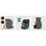 Scaun auto i-Size, Lionelo, Levi Fix, 76 - 150 cm, 1/2/3, ISOFIX + Top Tether, Tetiera reglabila in 10 pozitii, Insertie ergonomica Dri-Seat, Tapiterie lavabila, Testat la impact, Baza lata, Cotiere practice, Conform cu R129, Albastru