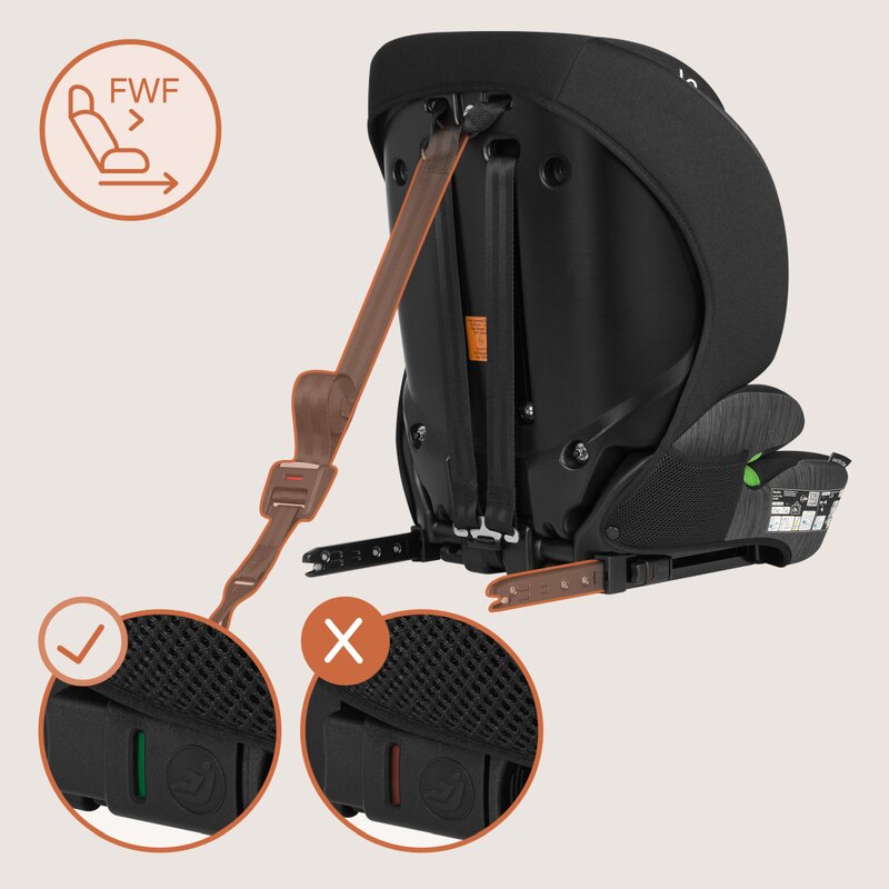 Scaun auto i-Size, Lionelo, Levi Fix, 76 - 150 cm, 1/2/3, ISOFIX + Top Tether, Tetiera reglabila in 10 pozitii, Insertie ergonomica Dri-Seat, Tapiterie lavabila, Testat la impact, Baza lata, Cotiere practice, Conform cu R129, Negru/Gri