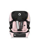 Scaun auto i-Size, Lionelo, Levi Fix, 76 - 150 cm, 1/2/3, ISOFIX + Top Tether, Tetiera reglabila in 10 pozitii, Insertie ergonomica Dri-Seat, Tapiterie lavabila, Testat la impact, Baza lata, Cotiere practice, Conform cu R129, Roz