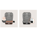 Scaun auto i-Size, Lionelo, Neal, Spatar reglabil in 4 pozitii, Tetiera in 10 pozitii, Suport sticla inclus, 15-36 Kg, 100-150 cm, Cu Isofix, Conform ECE R129, Gri