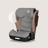 Scaun auto i-Size, Lionelo, Neal, Spatar reglabil in 4 pozitii, Tetiera in 10 pozitii, Suport sticla inclus, 15-36 Kg, 100-150 cm, Cu Isofix, Conform ECE R129, Gri