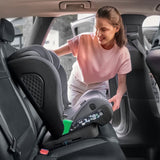 Scaun auto i-Size, Lionelo, Neal, Spatar reglabil in 4 pozitii, Tetiera in 10 pozitii, Suport sticla inclus, 15-36 Kg, 100-150 cm, Cu Isofix, Conform ECE R129, Gri