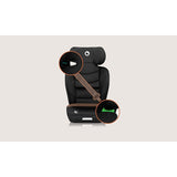 Scaun auto i-Size, Lionelo, Neal, Spatar reglabil in 4 pozitii, Tetiera in 10 pozitii, Suport sticla inclus, 15-36 Kg, 100-150 cm, Cu Isofix, Conform ECE R129, Negru