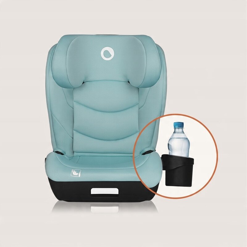 Scaun auto i-Size, Lionelo, Neal, Spatar reglabil in 4 pozitii, Tetiera in 10 pozitii, Suport sticla inclus, 15-36 Kg, 100-150 cm, Cu Isofix, Conform ECE R129, Verde Turquoise