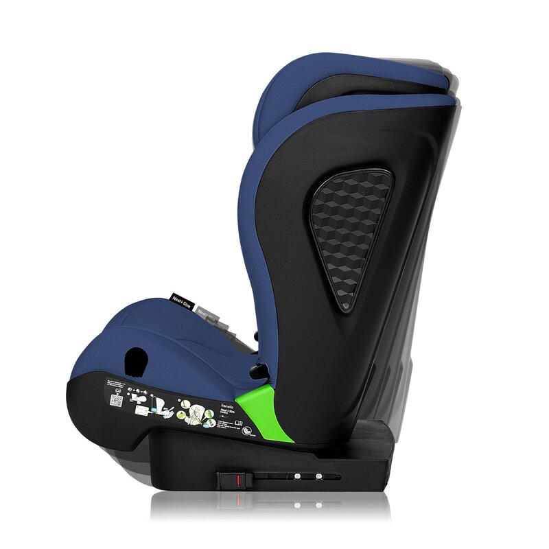 Scaun auto i-Size, Lionelo, Neal, Spatar reglabil in 4 pozitii, Tetiera in 10 pozitii, Suport sticla inclus, 15-36 Kg, 100-150 cm, Cu Isofix, Conform ECE R129, Albastru