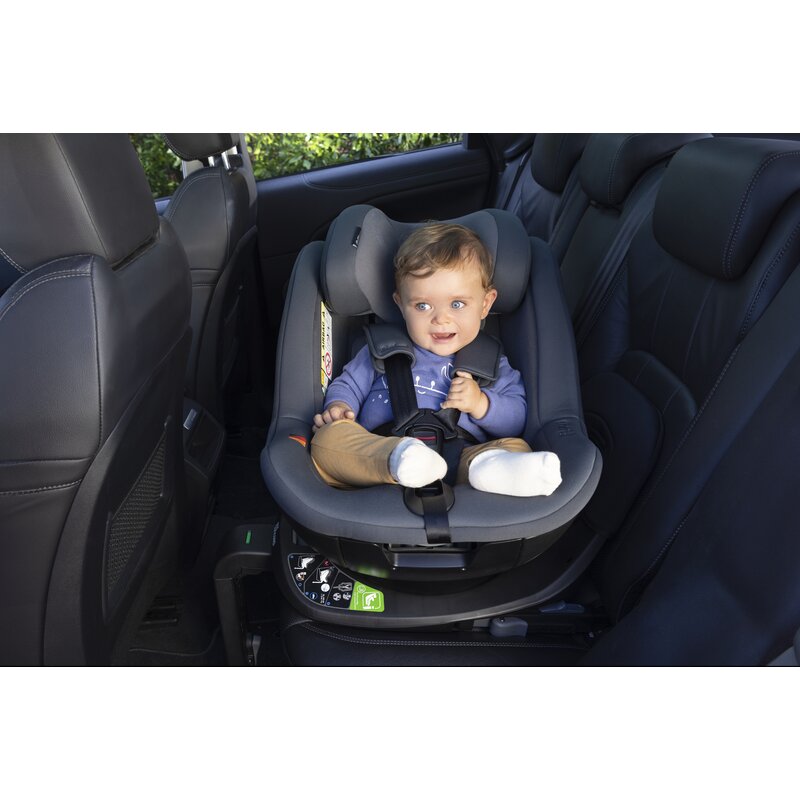 Scaun auto, Jane, Iflow I-Size, Rotire 360 grade, 40 - 105 cm, Cu Isofix si picior stabilizator, Protectie superioara in caz de impact lateral - SPS, Conform cu standardul european de securitate ECE R129, Matt Gray - gogobaby.ro