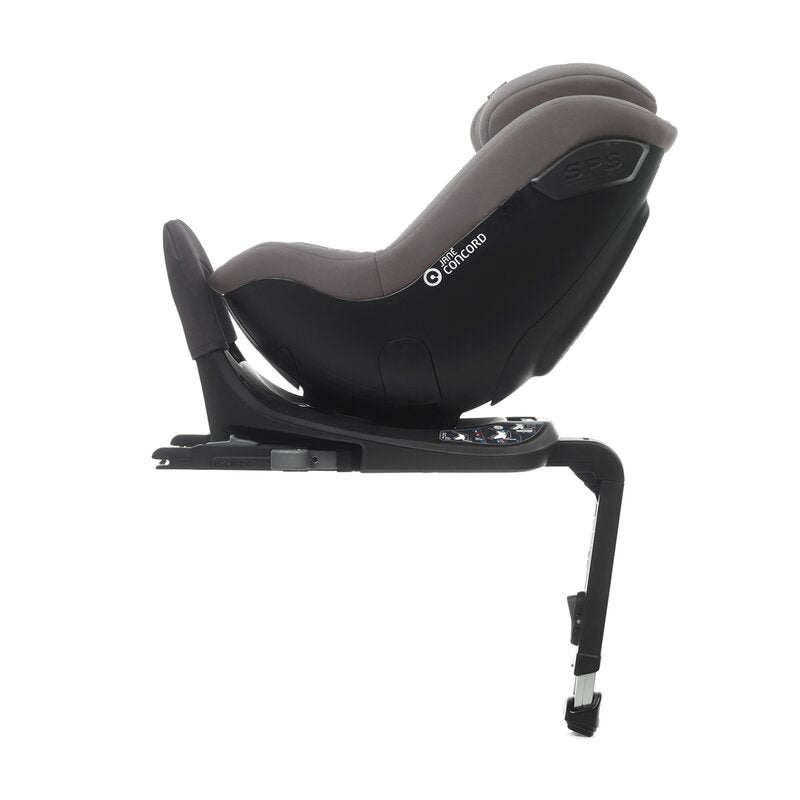 Scaun auto, Jane, Iflow I-Size, Rotire 360 grade, 40 - 105 cm, Cu Isofix si picior stabilizator, Protectie superioara in caz de impact lateral - SPS, Conform cu standardul european de securitate ECE R129, Matt Gray - gogobaby.ro