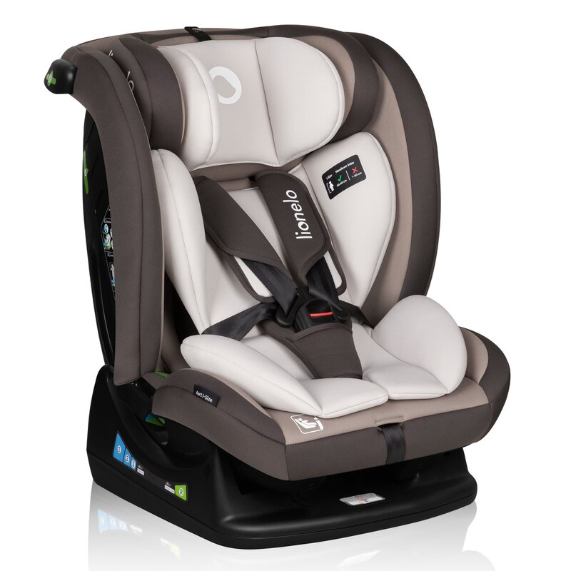 Scaun auto, Lionelo, Aart i-Size, Cu spatar inclinabil in 4 pozitii, Cu tetiera reglabila in 13 pozitii, 0-36 Kg, 40-150 cm, Cu centura siguranta in 3 puncte, Conform cu ECE R129/03, Bej