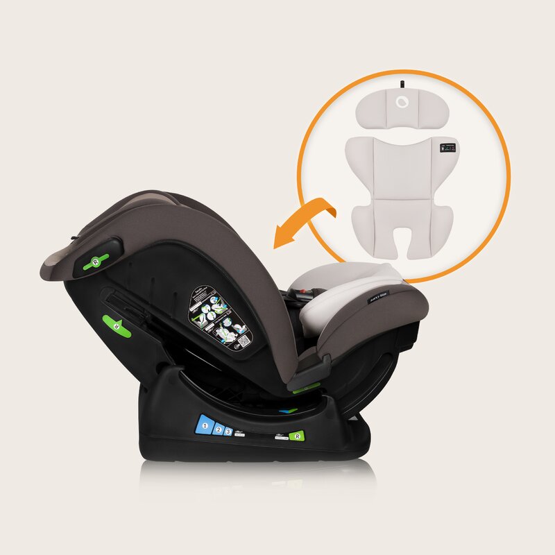 Scaun auto, Lionelo, Aart i-Size, Cu spatar inclinabil in 4 pozitii, Cu tetiera reglabila in 13 pozitii, 0-36 Kg, 40-150 cm, Cu centura siguranta in 3 puncte, Conform cu ECE R129/03, Bej - gogobaby.ro