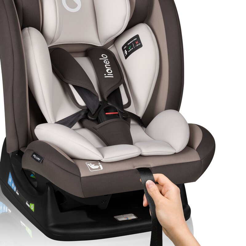Scaun auto, Lionelo, Aart i-Size, Cu spatar inclinabil in 4 pozitii, Cu tetiera reglabila in 13 pozitii, 0-36 Kg, 40-150 cm, Cu centura siguranta in 3 puncte, Conform cu ECE R129/03, Bej - gogobaby.ro