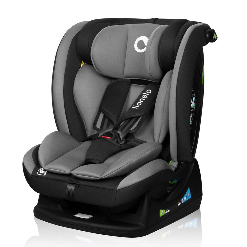 Scaun auto, Lionelo, Aart i-Size, Cu spatar inclinabil in 4 pozitii, Cu tetiera reglabila in 13 pozitii, 0-36 Kg, 40-150 cm, Cu centura siguranta in 3 puncte, Conform cu ECE R129/03, Gri - gogobaby.ro