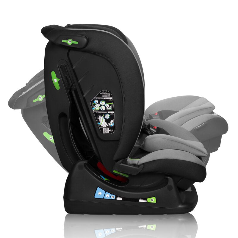 Scaun auto, Lionelo, Aart i-Size, Cu spatar inclinabil in 4 pozitii, Cu tetiera reglabila in 13 pozitii, 0-36 Kg, 40-150 cm, Cu centura siguranta in 3 puncte, Conform cu ECE R129/03, Gri - gogobaby.ro