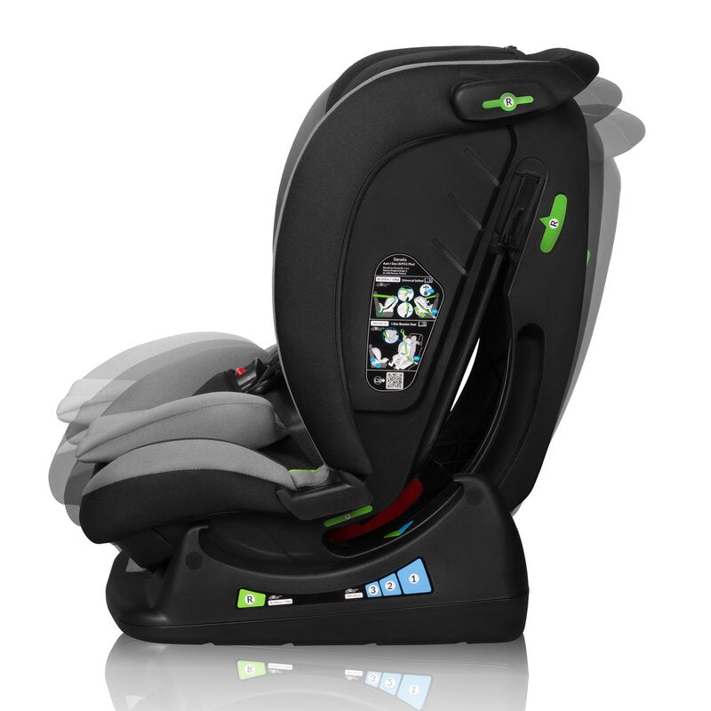 Scaun auto, Lionelo, Aart i-Size, Cu spatar inclinabil in 4 pozitii, Cu tetiera reglabila in 13 pozitii, 0-36 Kg, 40-150 cm, Cu centura siguranta in 3 puncte, Conform cu ECE R129/03, Gri - gogobaby.ro