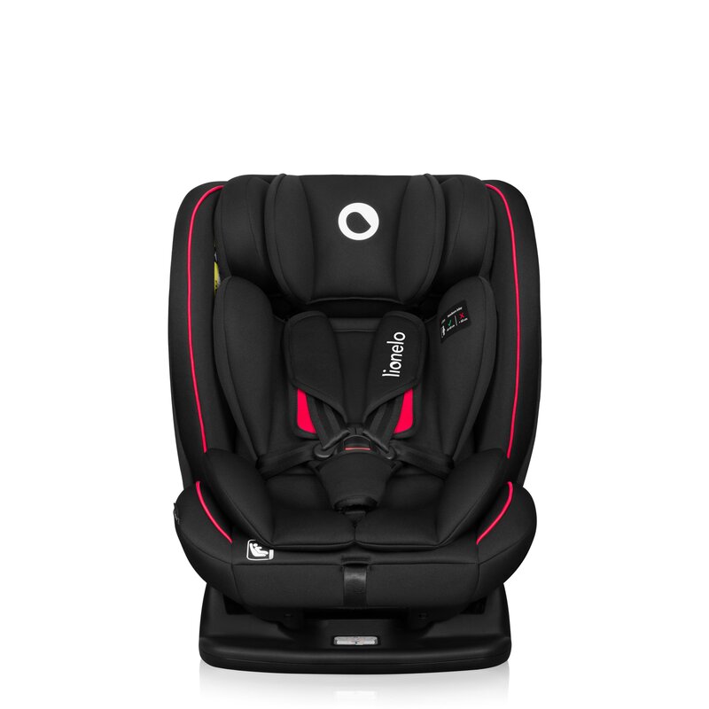 Scaun auto, Lionelo, Aart i-Size, Cu spatar inclinabil in 4 pozitii, Cu tetiera reglabila in 13 pozitii, 0-36 Kg, 40-150 cm, Cu centura siguranta in 3 puncte, Conform cu ECE R129/03, Negru/Rosu - gogobaby.ro