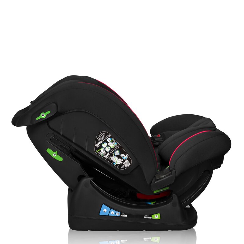 Scaun auto, Lionelo, Aart i-Size, Cu spatar inclinabil in 4 pozitii, Cu tetiera reglabila in 13 pozitii, 0-36 Kg, 40-150 cm, Cu centura siguranta in 3 puncte, Conform cu ECE R129/03, Negru/Rosu - gogobaby.ro