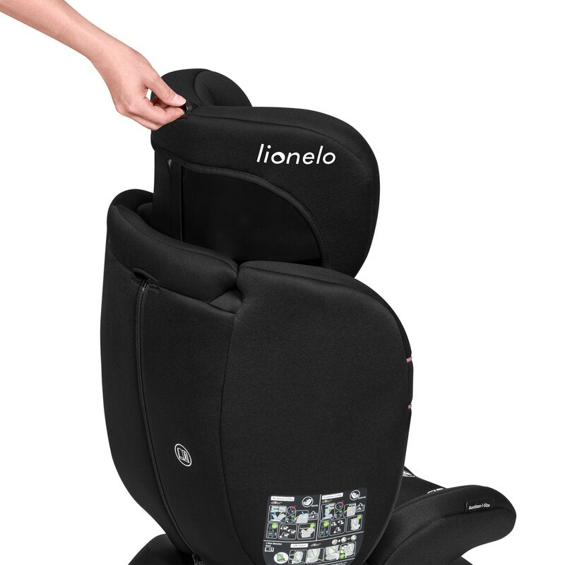Scaun auto, Lionelo, Bastiaan i-Size, 4 in 1, Protectie laterala, Cu spatar inclinabil in 4 pozitii, Cu tetiera reglabila in 7 pozitii, Rotire 360 grade, Top Tether, 0-36 Kg, 40-150 cm, Cu Isofix, Conform cu ECE R129/03, Roz deschis