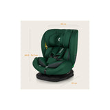 Scaun auto, Lionelo, Bastiaan i-Size, 4 in 1, Protectie laterala, Cu spatar inclinabil in 4 pozitii, Cu tetiera reglabila in 7 pozitii, Rotire 360 grade, Top Tether, 0-36 Kg, 40-150 cm, Cu Isofix, Conform cu ECE R129/03, Verde