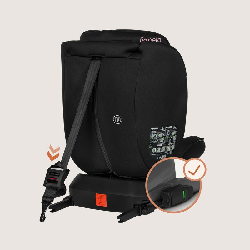 Scaun auto, Lionelo, Bastiaan i-Size, 4 in 1, Protectie laterala, Cu spatar inclinabil in 4 pozitii, Cu tetiera reglabila in 7 pozitii, Rotire 360 grade, Top Tether, 0-36 Kg, 40-150 cm, Cu Isofix, Conform cu ECE R129/03, Roz deschis